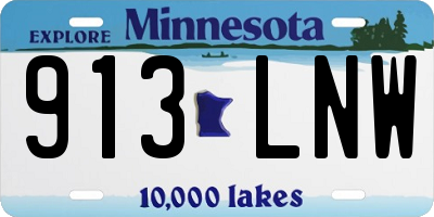 MN license plate 913LNW