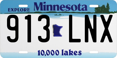 MN license plate 913LNX