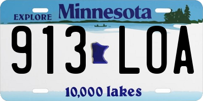 MN license plate 913LOA