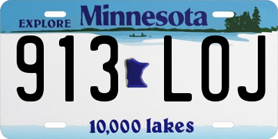 MN license plate 913LOJ