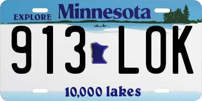 MN license plate 913LOK