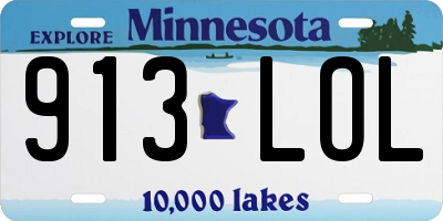 MN license plate 913LOL