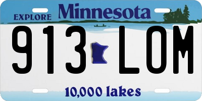 MN license plate 913LOM