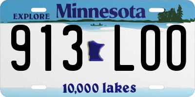 MN license plate 913LOO