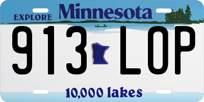 MN license plate 913LOP