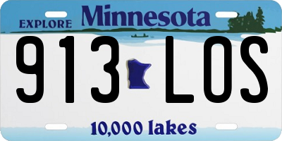 MN license plate 913LOS