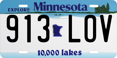MN license plate 913LOV