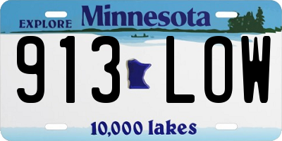 MN license plate 913LOW