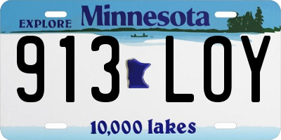 MN license plate 913LOY