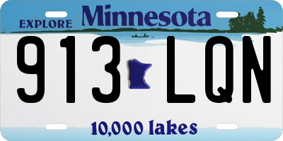 MN license plate 913LQN