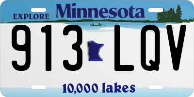 MN license plate 913LQV