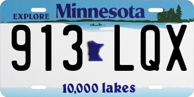 MN license plate 913LQX