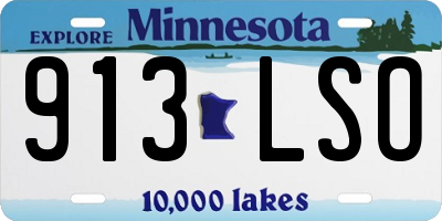 MN license plate 913LSO