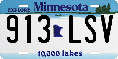 MN license plate 913LSV