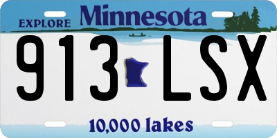 MN license plate 913LSX