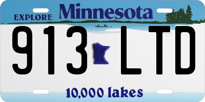 MN license plate 913LTD