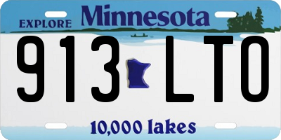 MN license plate 913LTO