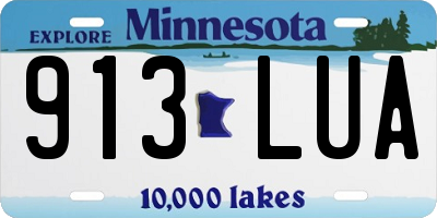 MN license plate 913LUA