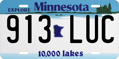 MN license plate 913LUC