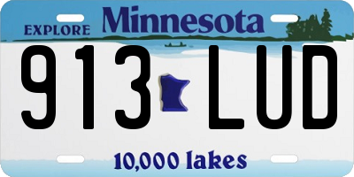 MN license plate 913LUD