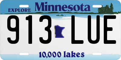 MN license plate 913LUE