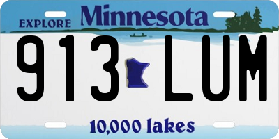 MN license plate 913LUM