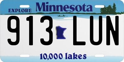 MN license plate 913LUN