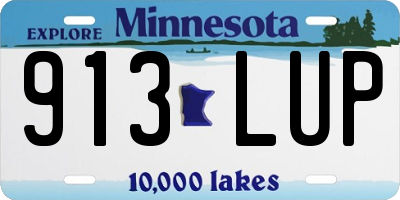 MN license plate 913LUP