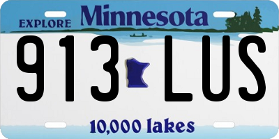 MN license plate 913LUS