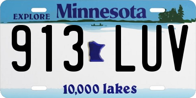 MN license plate 913LUV