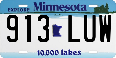 MN license plate 913LUW