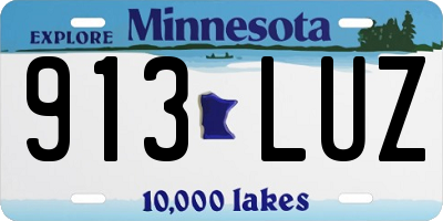 MN license plate 913LUZ