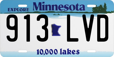 MN license plate 913LVD