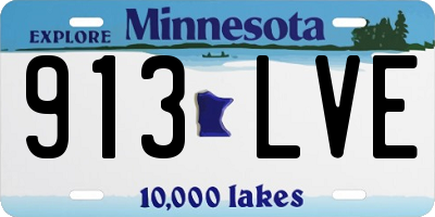 MN license plate 913LVE