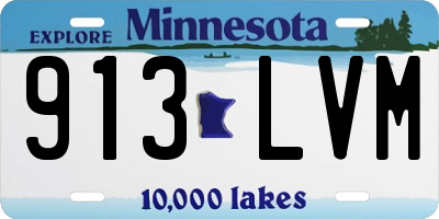 MN license plate 913LVM