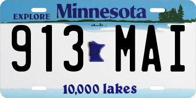 MN license plate 913MAI