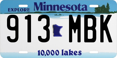 MN license plate 913MBK