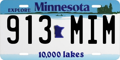MN license plate 913MIM