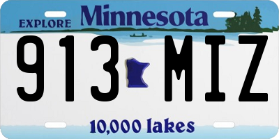 MN license plate 913MIZ