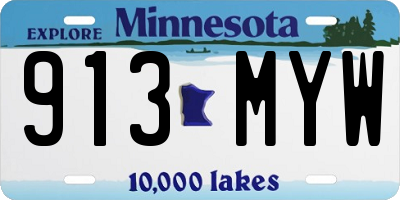 MN license plate 913MYW