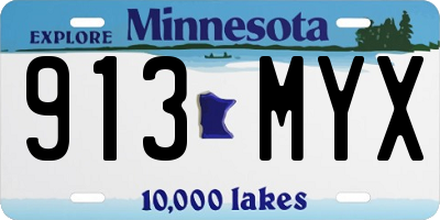 MN license plate 913MYX