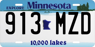 MN license plate 913MZD