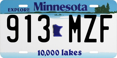 MN license plate 913MZF