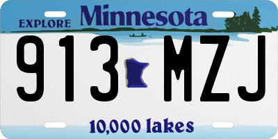 MN license plate 913MZJ