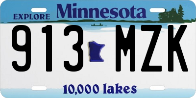 MN license plate 913MZK