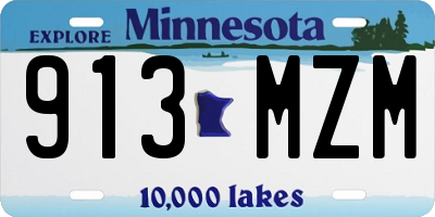 MN license plate 913MZM