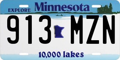 MN license plate 913MZN