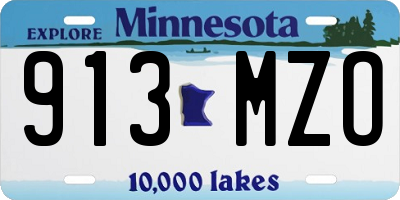 MN license plate 913MZO