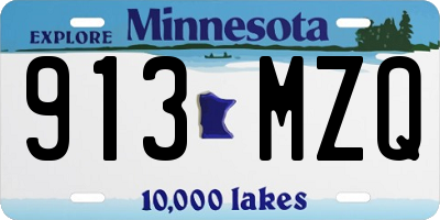 MN license plate 913MZQ