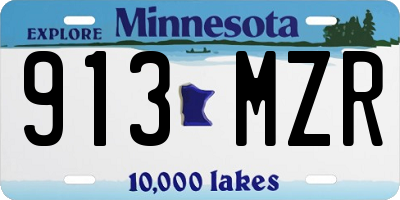 MN license plate 913MZR